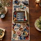One table runner with an original Sardine Maker Loom Atelier and maximum-depth printed illusion.