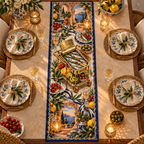 One table runner with an original Sardine Gratitude Aperitivo Cart and maximum-depth printed illusion.