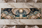 One table runner with an original Seashell Celestial Pearl Canopy and maximum-depth printed illusion.