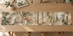 One table runner with original Nautilus Sunroom Gallery optical-depth print.