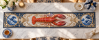 One table runner with original Lobster Porcelain Gallery optical-depth print.