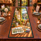 Old Town Urban Sketchbook Studio Table Runner printed optical depth
