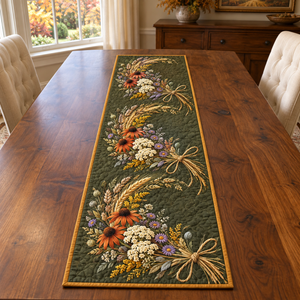Harvest Wildflower Sheaves Table Runner