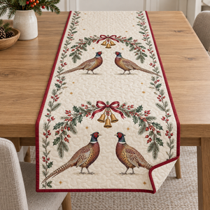 Pheasant Rosehip Bells Table Runner