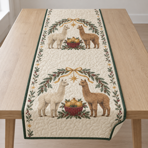 Alpaca Cedar Pomegranate Basket Table Runner