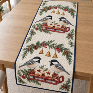 Coal Tit Cookie Sled Bells Table Runner