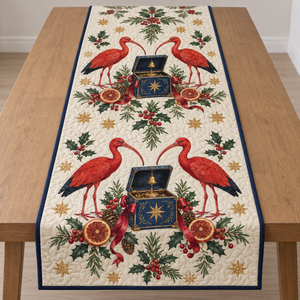 Scarlet Ibis Orange Music Box Table Runner