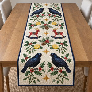 Bowerbird Lemon Rocking Reindeer Table Runner