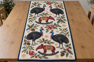 Cassowary Pomegranate Rocking Tapir Table Runner