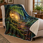 Birch Grove Hobby Studio Tree Skirt with flat printed optical 3D ivory birch trunks, emerald and teal leaves and creative studio light