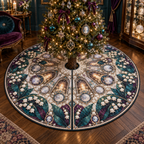 One tree skirt with an original Moonbell Reliquary Jubilee, dimensional moonbells, moonstone cameos and luminous collector-reliquary depth.