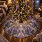 One tree skirt with an original Wisteria Moonlit Canopy, cascading violet blooms, prism arches and romantic bedroom depth.