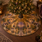 One tree skirt with an original Marigold Hushlight Alcove, bronze lanterns, reflecting pools and twilight-garden depth.