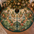 One tree skirt with an original Succulent Newroot Crystal Courtyard and deep biophilic illusion.