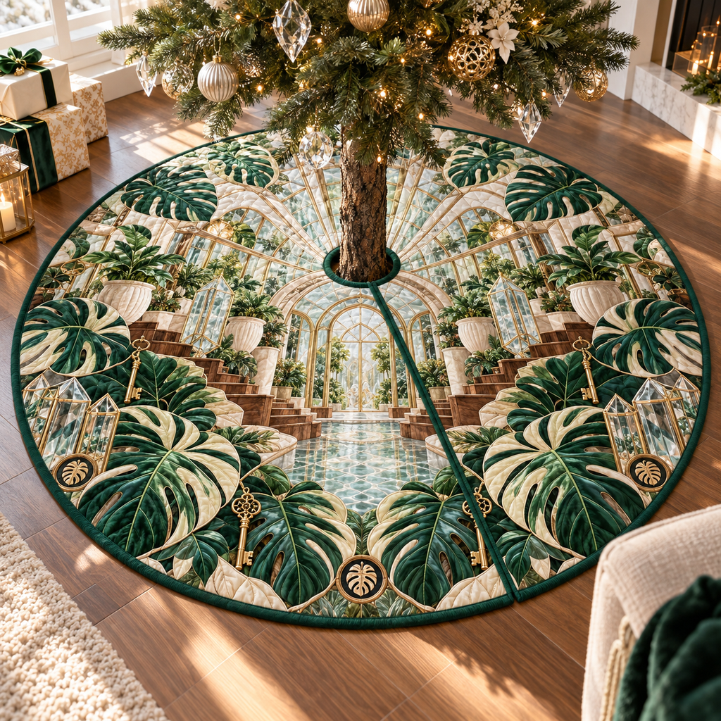 One tree skirt with an original Monstera Newroot Crystal Courtyard and deep new-home conservatory illusion.