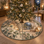 One tree skirt with an original Eucalyptus Hushlight Paper Pavilion and deep quiet-corner illusion.