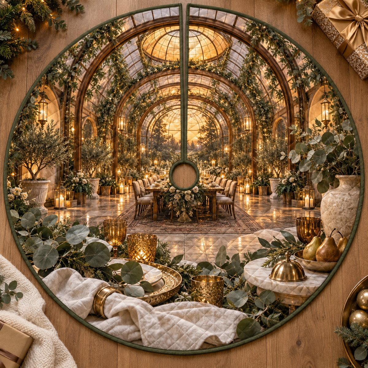 One tree skirt with an original Eucalyptus Hearthtoast Glasshouse and deep host-gratitude illusion.