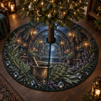 One tree skirt with an original Herb Garden Moonwell Apothecary Nook and maximum-depth printed illusion.