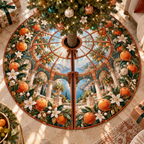 One tree skirt with an original Citrus Blossom Copperlight Solarium Oculus and maximum-depth printed illusion.