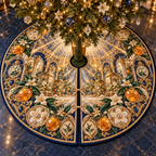 One tree skirt with an original Citrus Blossom Curiofoil Jubilee Gallery and maximum-depth printed illusion.