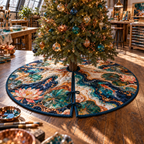 One tree skirt with an original Water Lily Resinmaker Atelier and maximum-depth printed illusion.
