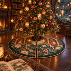 One tree skirt with an original Koi Lotus Lantern Library and maximum-depth printed illusion.