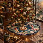 One tree skirt with an original Koi Lotus Scholar Atrium and maximum-depth printed illusion.