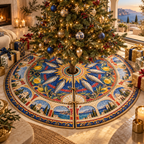 One tree skirt with an original Sardine Salon Mosaic Portal and maximum-depth printed illusion.