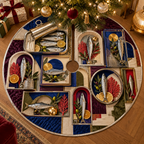One tree skirt with an original Sardine Chromatic Shadowbox Salon and maximum-depth printed illusion.