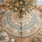 One tree skirt with an original Seashell Pearl Address Sanctuary and maximum-depth printed illusion.