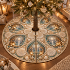 One tree skirt with an original Seashell Amber Grotto Alcove and maximum-depth printed illusion.