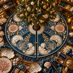 One tree skirt with an original Seashell Maker Mosaic Atelier and maximum-depth printed illusion.