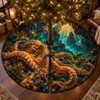 One tree skirt with original Octopus Amber Grotto optical-depth print.