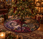 One tree skirt with original Nautilus Curiosity Cabinet optical-depth print.