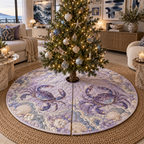 One tree skirt with original Crab Amethyst Gallery optical-depth print.