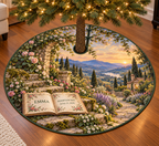 Example EMMA and ADOPTION DAY / JUNE 15, 2020 in an open storybook, mossy limestone steps, leafy flower arch, garden cottage and distant hills.