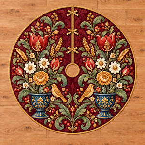 Folk Harvest Urn Bouquets Tree Skirt