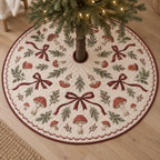Woodland Ribbon Quilted Christmas Tree Skirt — digital product visualization