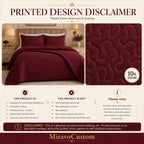 Printed design disclaimer: printed artwork on fabric with real quilted stitching, shown at 10x zoom — shared product guide; illustrative sample artwork