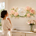 Floral Custom Name Wall Clock — personalized with a custom name