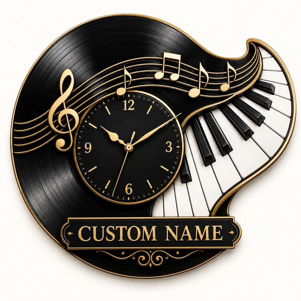 Piano Teacher Custom Name Wall Clock — personalized with a custom name