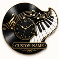 Piano Teacher Custom Name Wall Clock — personalized with a custom name