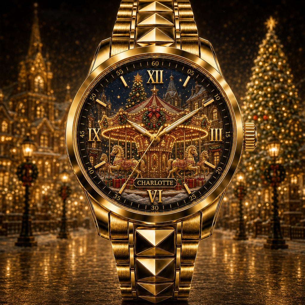 Custom Christmas Carousel Watch — personalized with a custom name