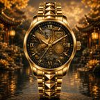 Custom Golden Crane Clock Garden Watch — personalized with a custom name