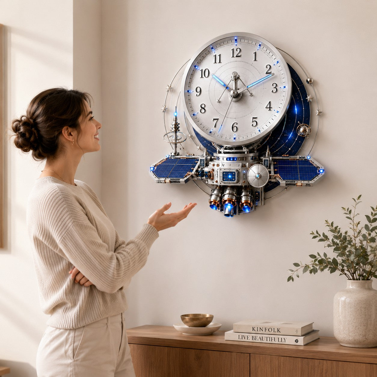 Aerospace Professional Custom Name Wall Clock — personalized with a custom name