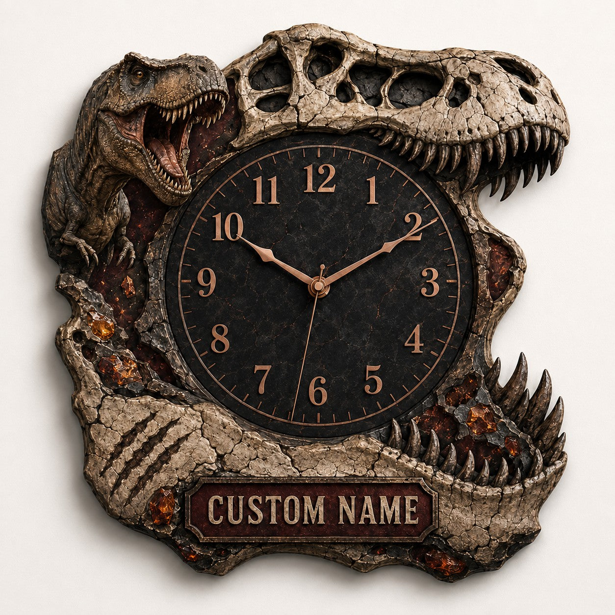 Evolution-inspired interiors Custom Name Wall Clock — personalized with a custom name