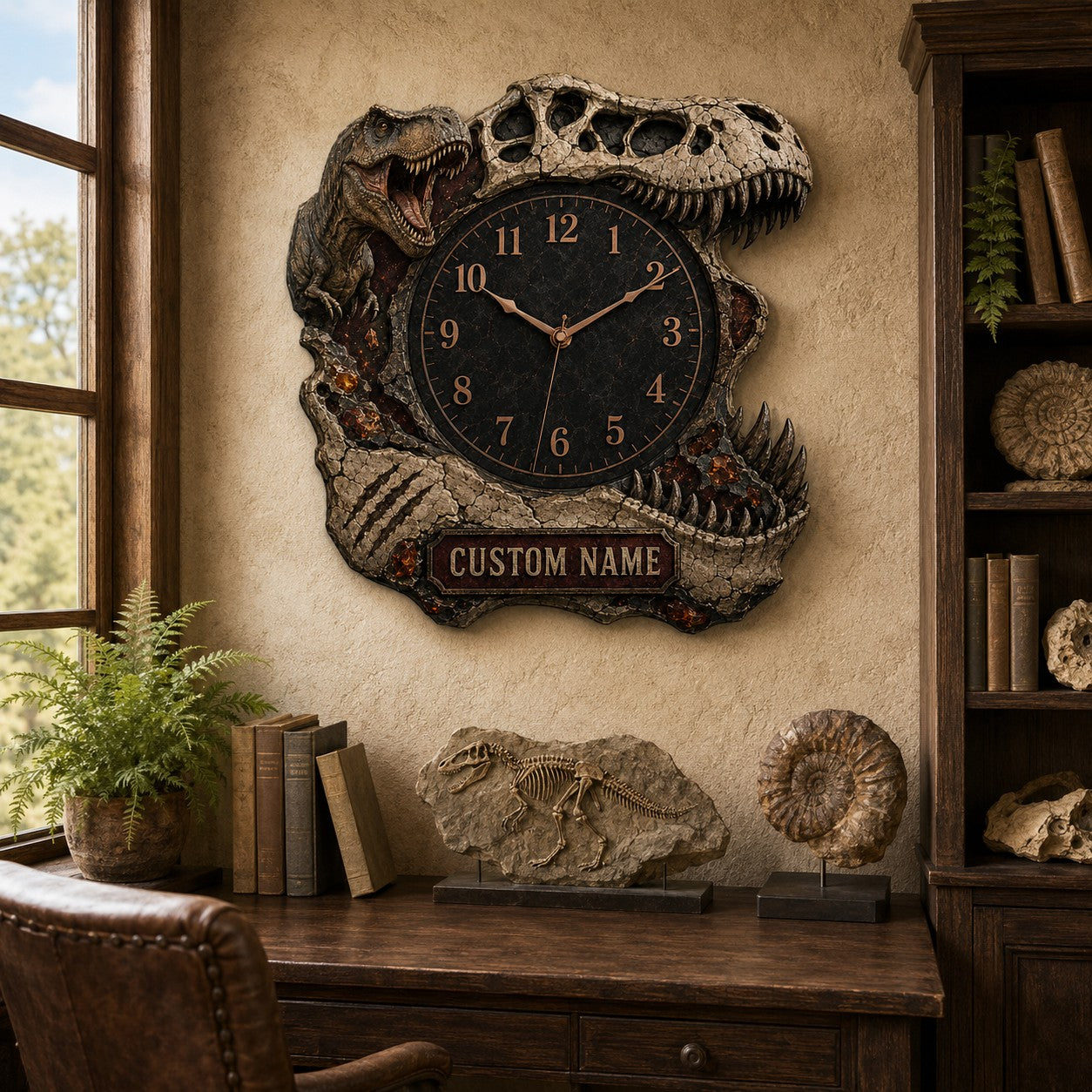Evolution-inspired interiors Custom Name Wall Clock — personalized with a custom name