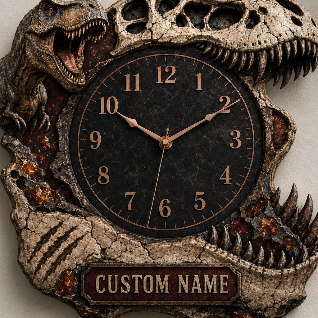 Evolution-inspired interiors Custom Name Wall Clock — personalized with a custom name