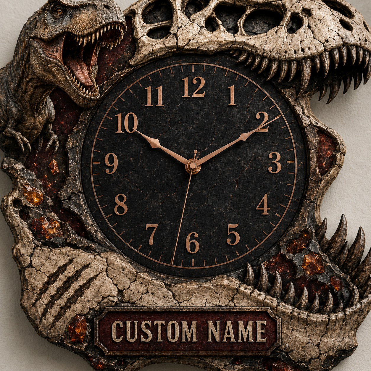 Evolution-inspired interiors Custom Name Wall Clock — personalized with a custom name