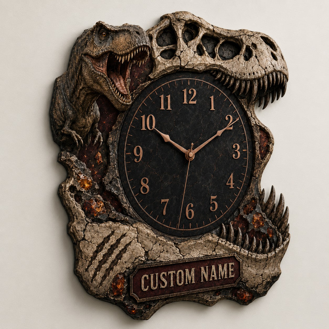 Evolution-inspired interiors Custom Name Wall Clock — personalized with a custom name